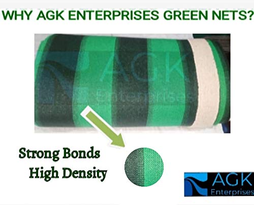 AGK Enterprises Green Shade Net for Garden/Balcony-(10 X 6 FT.) with Niwar 90-95% HIGH Density (10 X 6 FT., Green) - Image 4