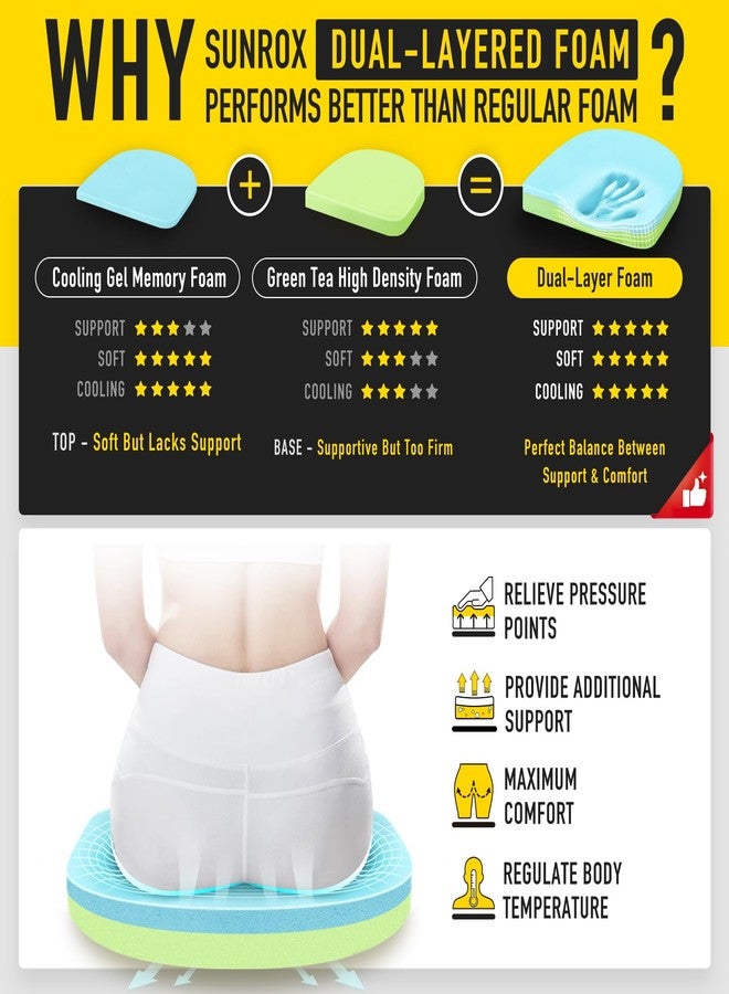 SUNROX Gel Memory Foam Chair Cushion with Ties, Ultra Durable Water Resistant FadeShield Outdoor/Indoor Reversible Chair Seat Cushion 17 x 16 inch Set of 4, Navy - Image 4