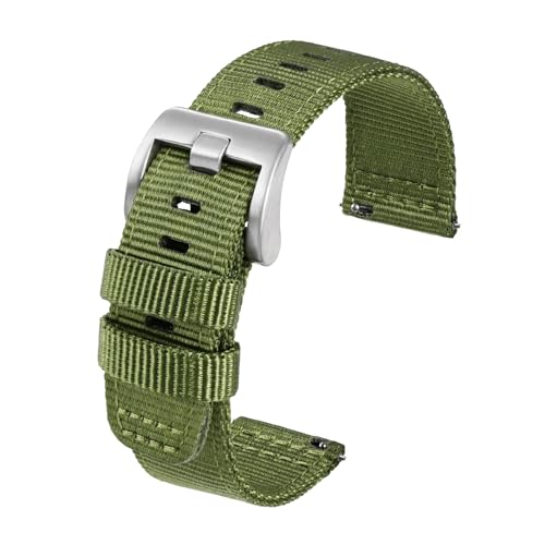 TACTICAL FROG Nylon Watch Bands 24mm, 2 Piece Fast Release Replacement Watch Strap for Men Women, Green - Image 1