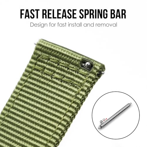TACTICAL FROG Nylon Watch Bands 24mm, 2 Piece Fast Release Replacement Watch Strap for Men Women, Green - Image 2