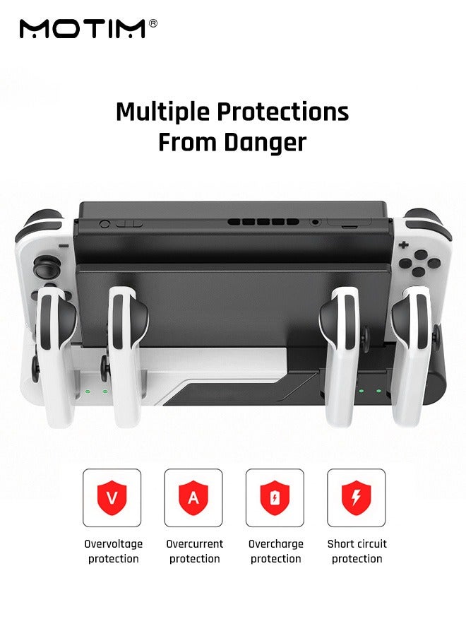 موتيم قاعدة شحن متوافقة مع نينتندو سويتش ومفتاح التبديل طراز OLED جوي كون (Nintendo Switch) ومحطة شحن وحدة التحكم في التبديل لشحن ما يصل إلى 4 قطع، ومفتاح تخزين ومنظم للتبديل - Image 2