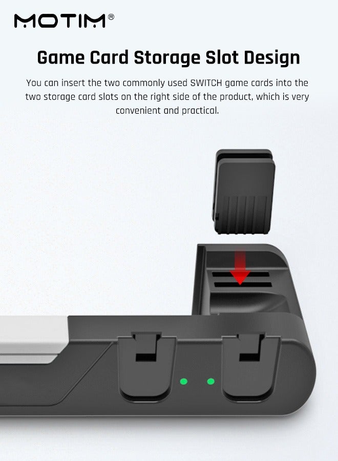 قاعدة شحن متوافقة مع نينتندو سويتش ومفتاح التبديل طراز OLED جوي كون (Nintendo Switch) ومحطة شحن وحدة التحكم في التبديل لشحن ما يصل إلى 4 قطع، ومفتاح تخزين ومنظم للتبديل