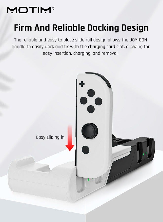 قاعدة شحن متوافقة مع نينتندو سويتش ومفتاح التبديل طراز OLED جوي كون (Nintendo Switch) ومحطة شحن وحدة التحكم في التبديل لشحن ما يصل إلى 4 قطع، ومفتاح تخزين ومنظم للتبديل