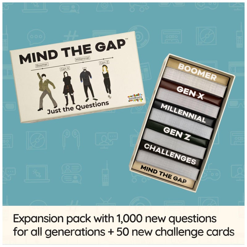 سبين ماستر جيمز مجموعة توسعة "Mind The Gap Just The Questions" مع 1000 سؤال جديد لجميع الأجيال + 50 بطاقة تحدي جديدة - Image 3