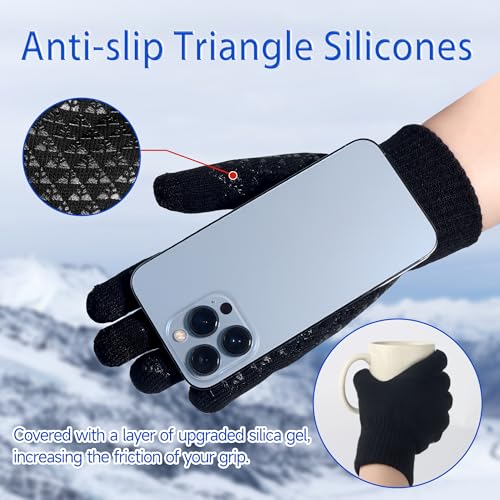 Scotamalone Winter Gloves for Men Women Winter Warm Touchs Screen Anti-Slip Gloves for Running Skiing Hiking - Image 4