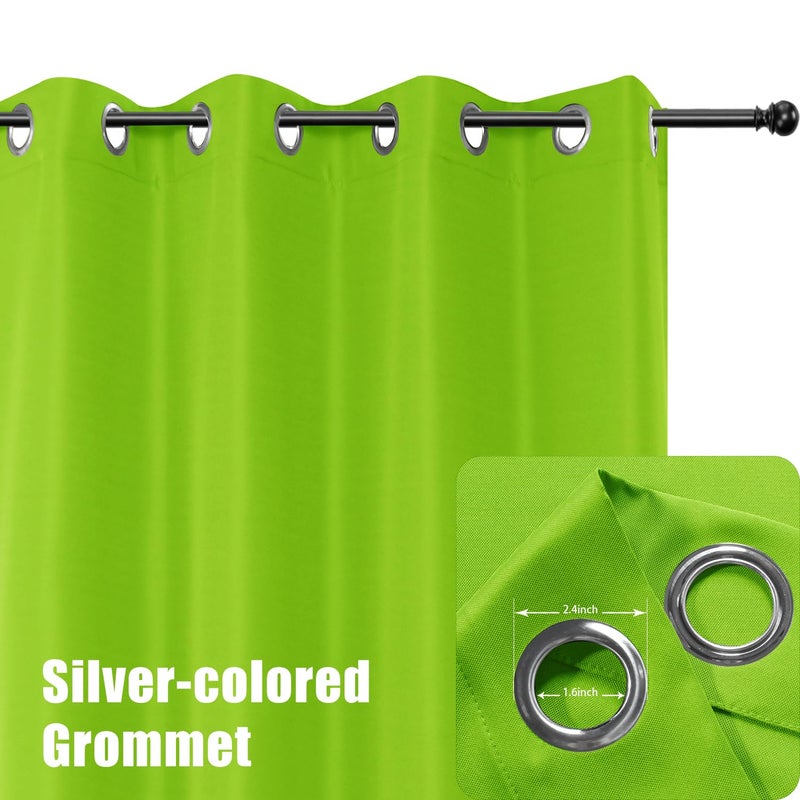 BONZER Outdoor Curtains for Patio Waterproof Thick Privacy Grommet Light Filtering Outside Curtains for Porch Pergola Gazebo Deck, 1 Panel, 54W x 84L inch, Green - Image 2