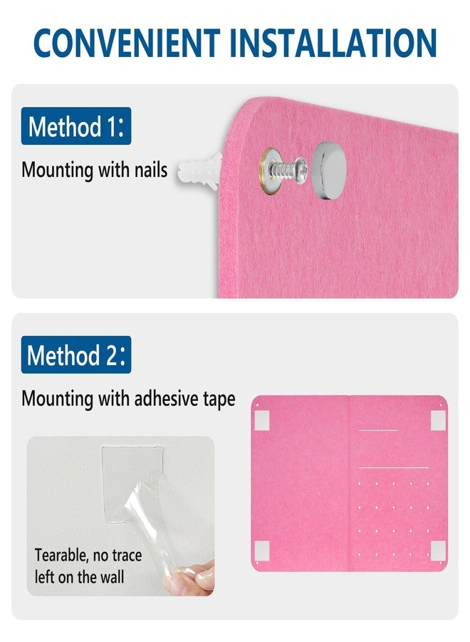 DOLLAR BOSS 3-in-1 Foldable Bulletin Board 16"x24" Horizontal- Magnetic Whiteboard with Cork & Acrylic Shelves, Sound-Absorbing Felt for Home/Office/Dorm Includes Pins/Magnets (Pink) - Image 5