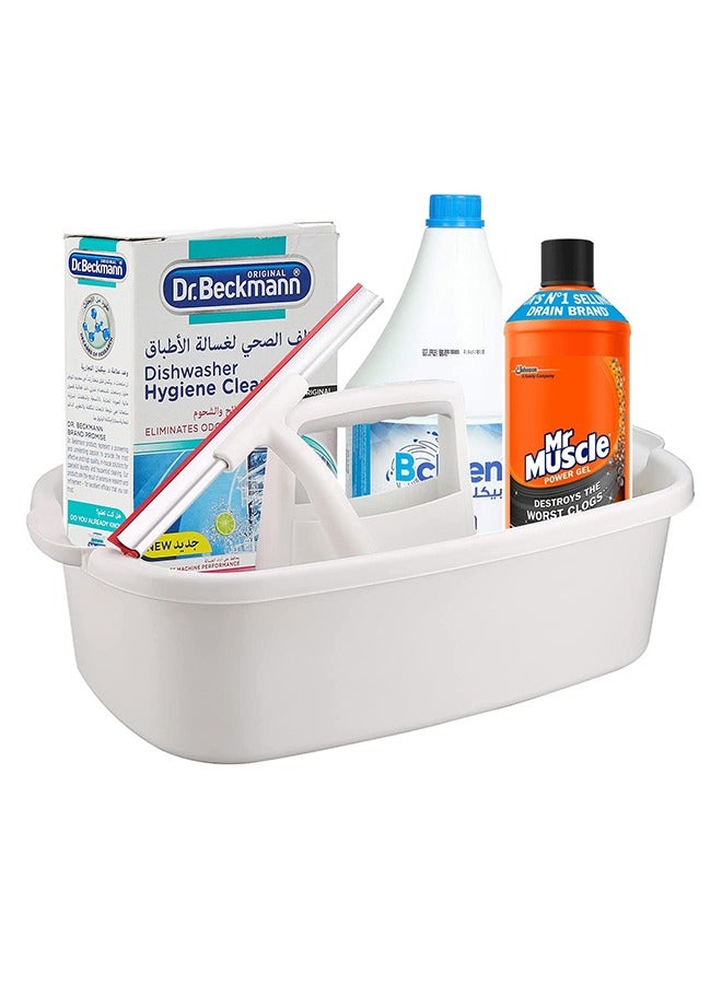 Garlo Cleaning Supplies Caddy Cleaning Supply Organizer with Handle Plastic Caddy for Cleaning Products Under Sink Tool Storage Caddy - Image 1