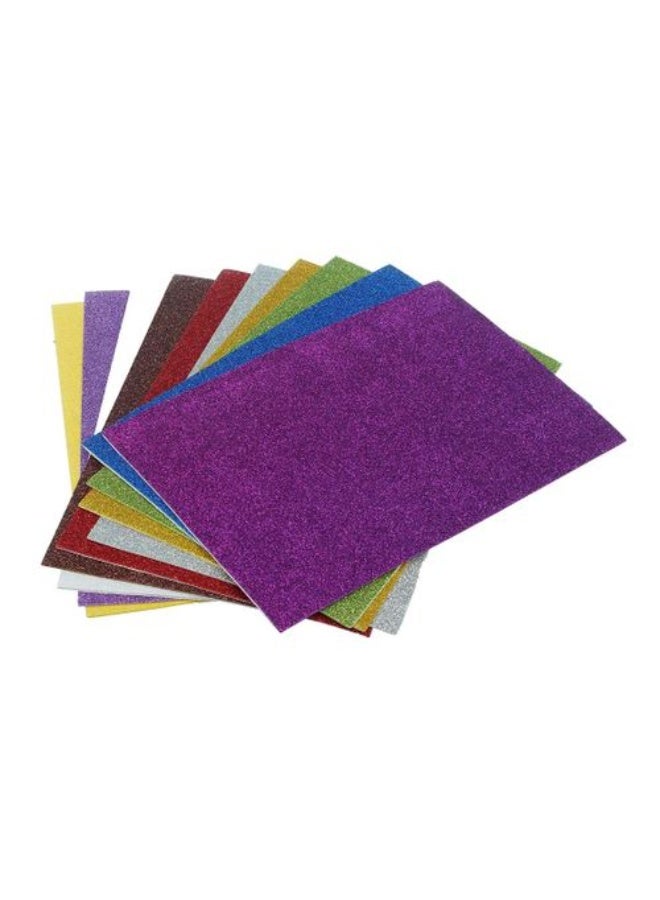 A4 Glitter Foam Sheets Pack of 10, Multicolor non sticky