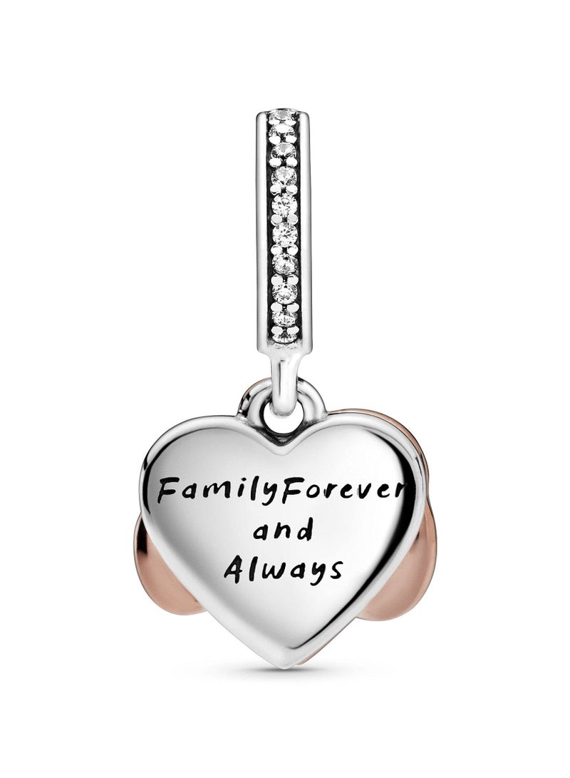 Jewelry Infinity Heart Pendant in Sterling Silver and 14k Rose Gold Plated Cubic Zirconia - Image 2