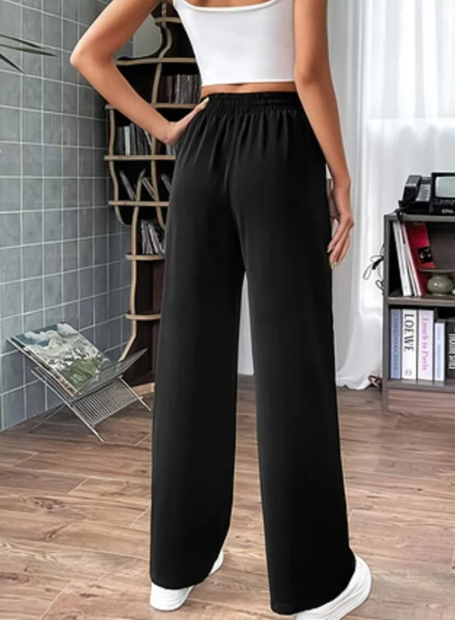 تايك تو بنطال بقصة مستقيمة وخصر مطاطي