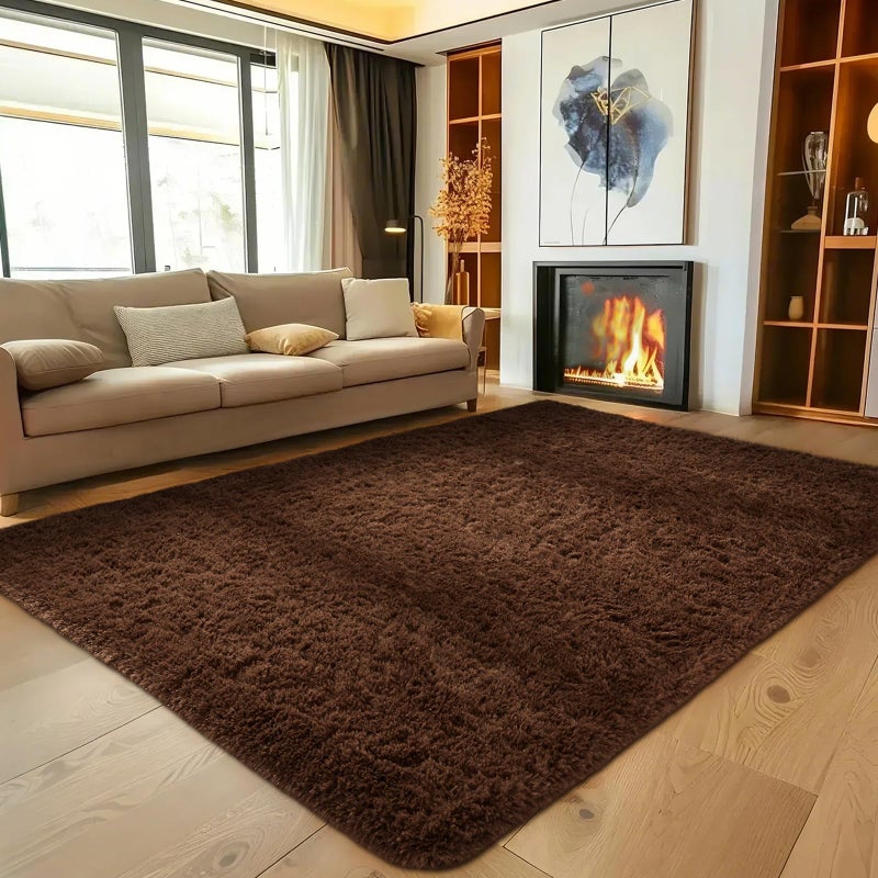 Ophanie Brown Rugs for Living Room Bedroom, 5x8 Fluffy Fuzzy Furry Carpet, Plush Soft Shaggy Bedside Indoor Floor Area Rug for Kids Girls Boys Baby Teen Dorm Nursery Home Decor Aesthetic - Image 3