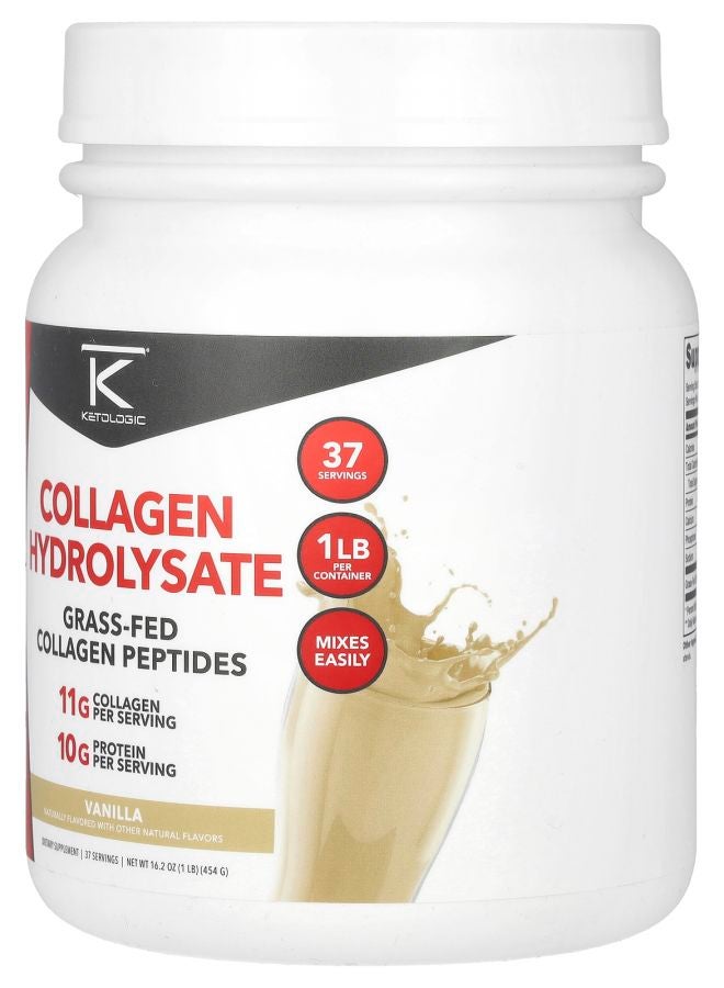 Ketologic هيدروكسي كولاجين بنكهة الفانيليا 16.2 أونصة (454 جرام) - Image 2