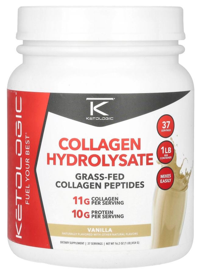 Ketologic هيدروكسي كولاجين بنكهة الفانيليا 16.2 أونصة (454 جرام) - Image 1