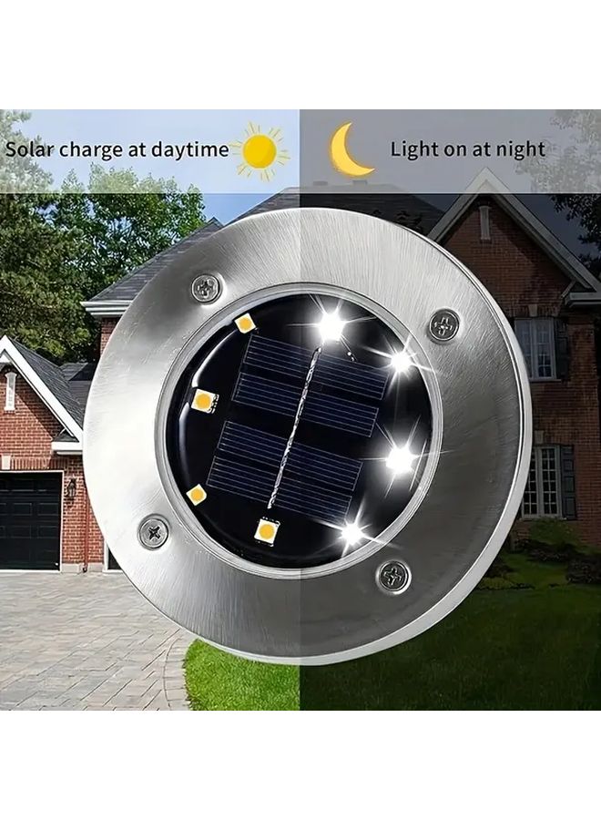 5 قطع أضواء أرضية تعمل بالطاقة الشمسية، إضاءة خطوات LED دافئة للحدائق الخارجية - Image 4