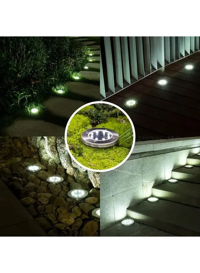 5 قطع أضواء أرضية تعمل بالطاقة الشمسية، إضاءة خطوات LED دافئة للحدائق الخارجية - Image 3