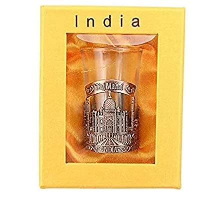 POCKTOWN INTERNATIONAL POCKTOWN INTERNATIONAL Gift Items for Home Decoration Dinning Plate Taj Mahal Gift India Souvenir Gifts India Showpiece Decorative Items Foreign Friends Handcrafted Gift Brown two piece plate shot glass combo - Image 5