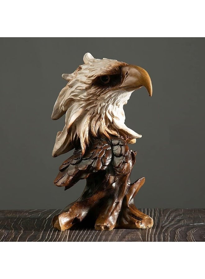 Home Decoration Arts Animal Head Sculptures Craft Ornaments (Wood eagle head)