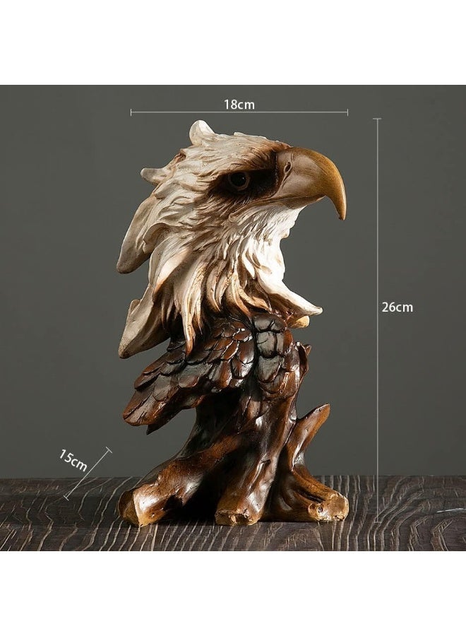 Home Decoration Arts Animal Head Sculptures Craft Ornaments (Wood eagle head)