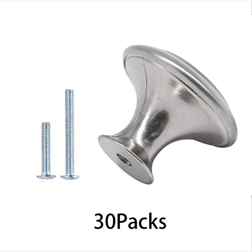CHEF TIME 30 Packs Kitchen Cabinet Knobs Brushed Nickel Silver-Pull Hardware Handle,Drawer knobs for Kitchen Cupboard Door,Bedroom Dresser Drawerwith Long Short Screws - Image 5