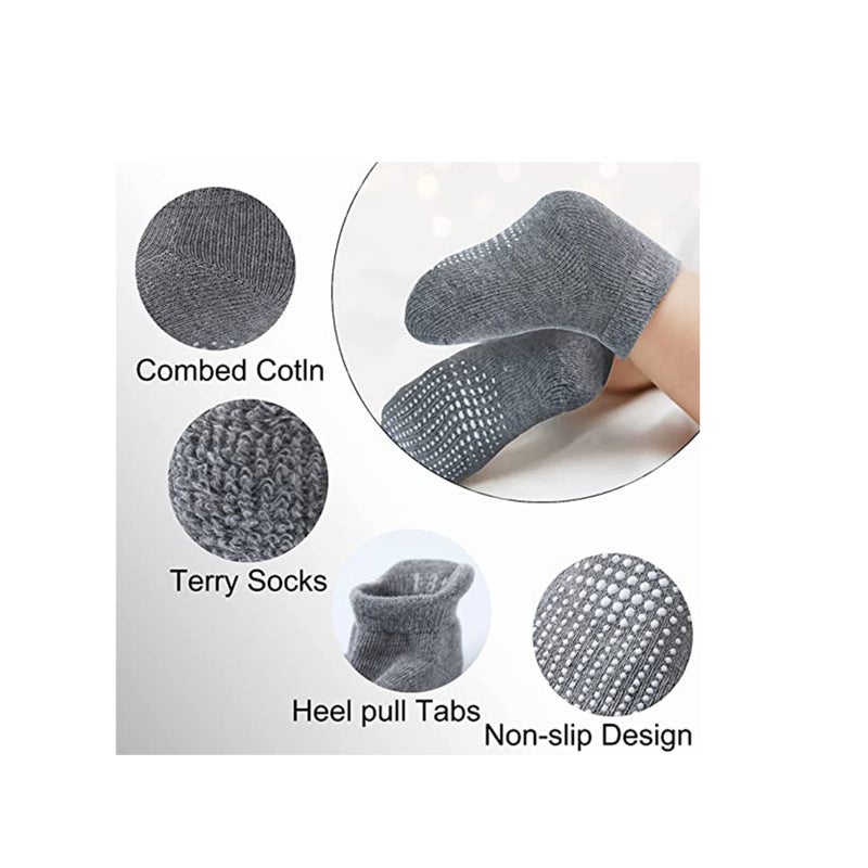 SOLARAE 12 Pairs Anti Slip Toddler Socks Non Skid Ankle Socks with Grips for Baby Toddler Kids Boys Girls Kids Years - Image 5