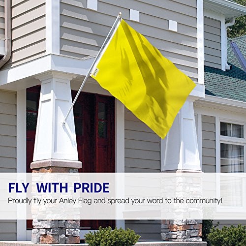 Anley Pack of 2 Fly Breeze 3x5 Foot Solid Yellow Flag Vivid Color and Fade proof Canvas Header and Double Stitched Plain Yellow Flags Polyester with Brass Grommets 3 X 5 Ft - Image 3