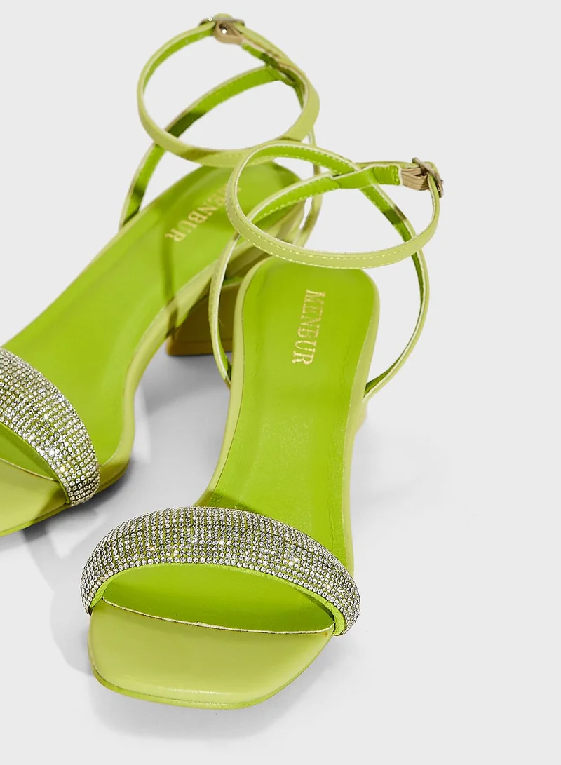 MENBUR Ankle Strap Mid Heel Sandals