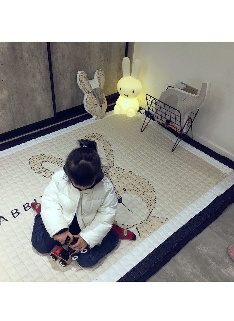 Junior Kingdom Rabbit Baby Playmat (145x195cm) - Soft Cotton Baby Crawling Mat with Rabbit Design for Tummy Time, Ideal for Infants, Kids, Baby Showers, Birthdays & Cotton Blanket Use  - Image 3