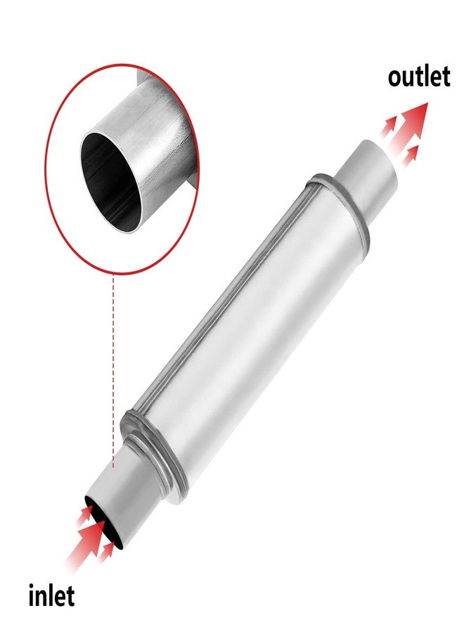 TECTRUC 2.5'' Exhaust Muffler,2.5" Inlet/Outlet Exhaust Mufflers 2.5 Universal Muffler Stainless Steel Straight Through Design performance muffler 2.5 inlet and outlet,Deep Sound for Cars (1 pack) - Image 4