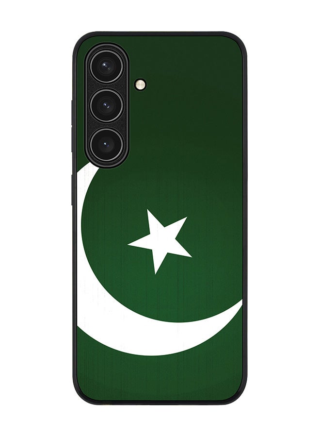 Stylizedd Rugged Black edge case for Samsung Galaxy S24 FE, Slim fit Soft Case Flexible Rubber Edges Anti Drop TPU Gel Thin Cover -  Flag Of Pakistan - Image 1