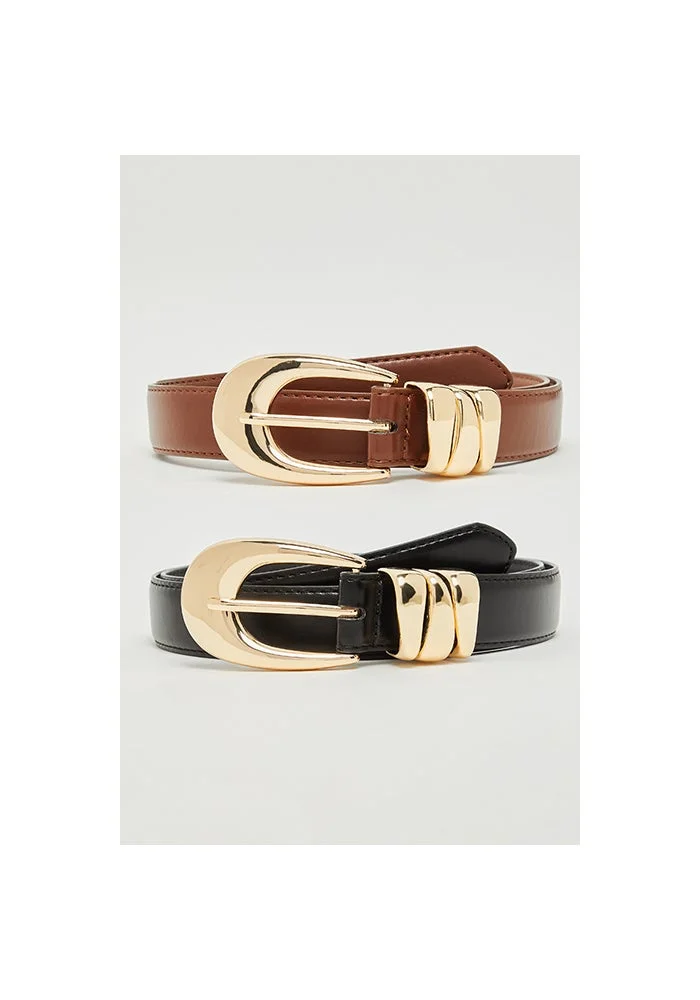 R&b 2 Pack Buckle Belts