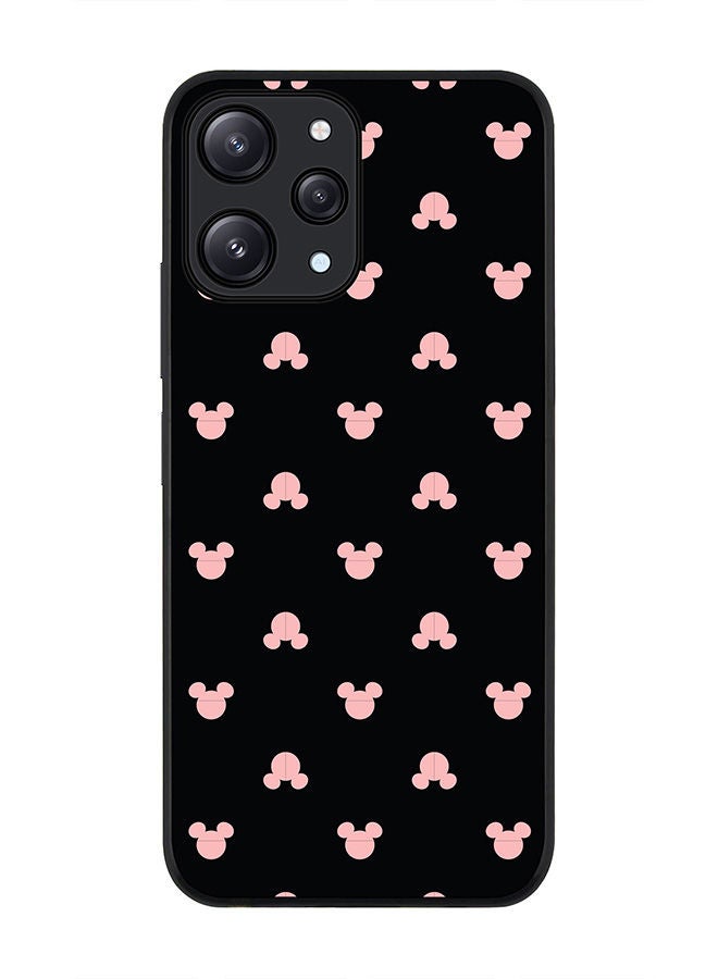 Stylizedd حافظة حواف سوداء متينة لهاتف Xiaomi Redmi 12 4G، حافظة مرنة رقيقة من المطاط TPU مع طباعة ميكي - Image 1