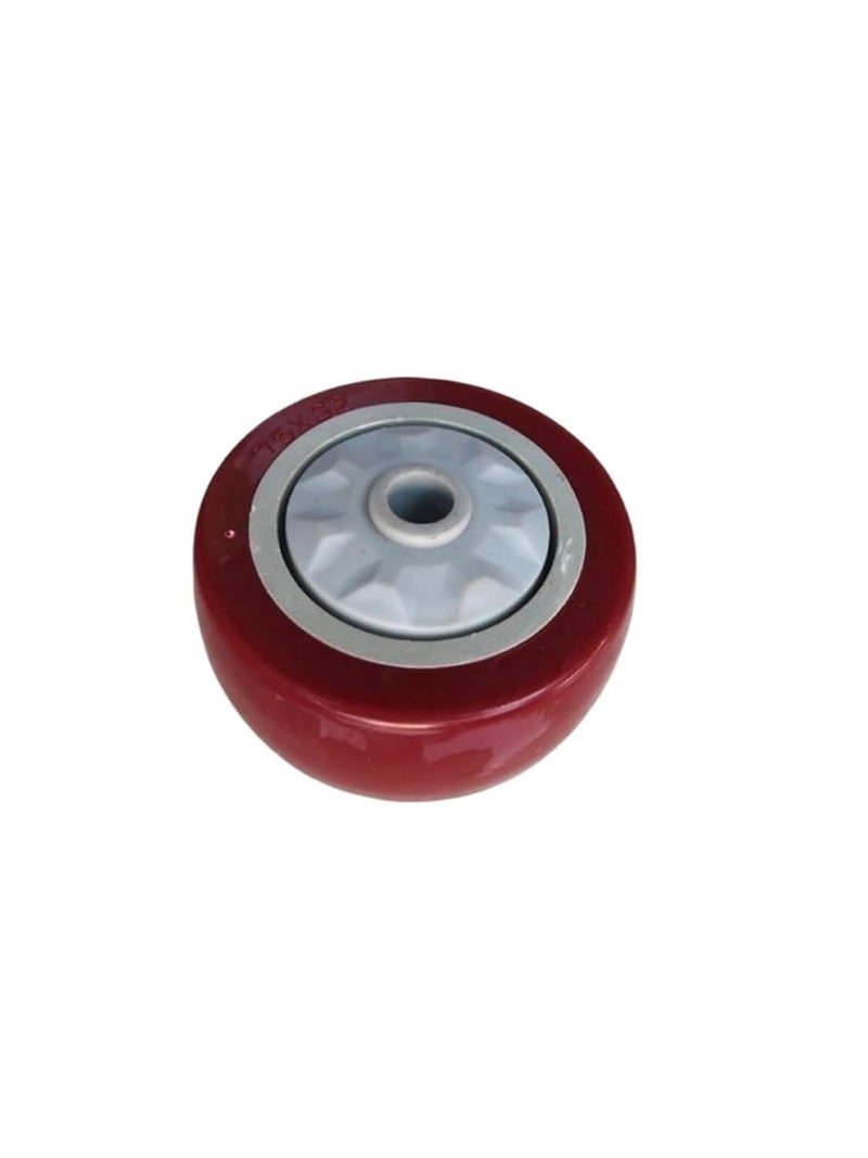 3 Inch Red Polyurethane Silent Caster Medium Single Wheel Cart - Image 2