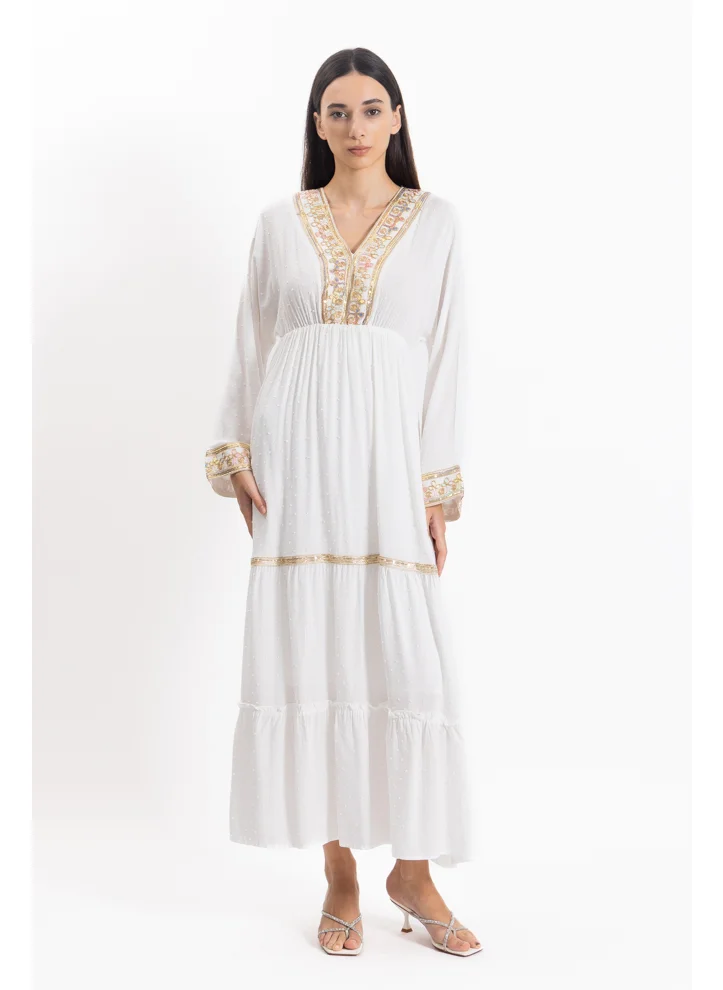 شايبس DETAILED EMBROIDERED MAXI DRESS