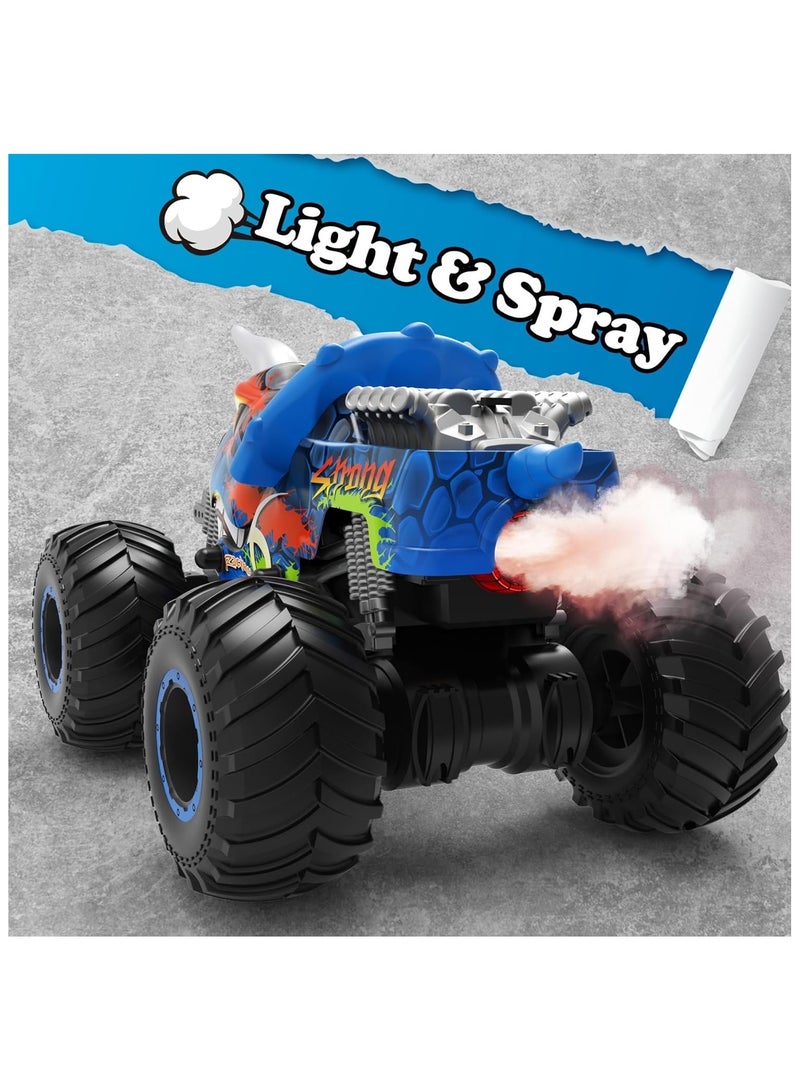 Soofam Remote Control Monster Trucks for Boys Age 4-7 8-12 Year Old - RC Dinosaur Car Toys for Kids, Ideas Birthday Gifts, 2.4 GHz Multi-Terrain Off-Road Cars with Music Lights Spray (Dinosaur Monster Truck) - Image 4