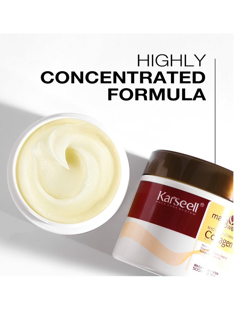 Karseell Maca Power Collagen Masque 500ml Deep Repair Hydrating Hair Treatment for Damaged and Dry Hair - Image 3
