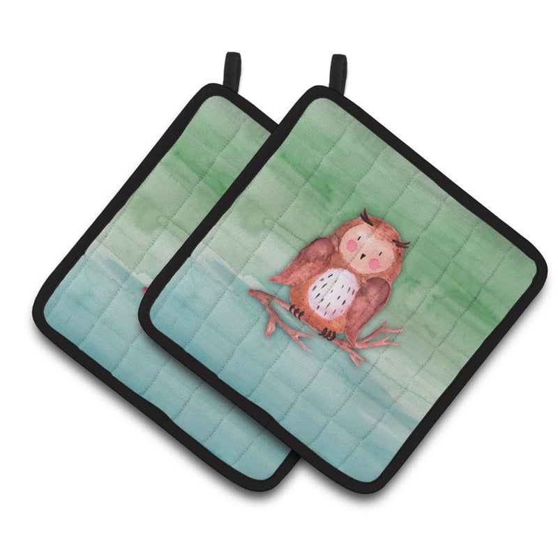 Caroline's Treasures ""Caroline's Treasures Brown Owl Watercolor Decorated pot holder  7.5"""" x 7.5""""  Multicolor"" 