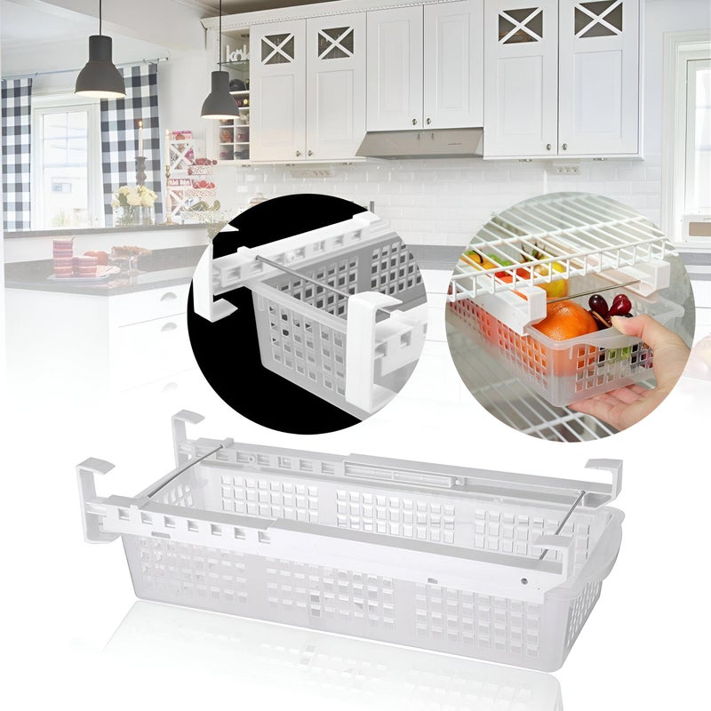 Refrigerator shelf tractor drawer organizer multi-use organizer-multi-use sliding drawer for kitchen and freezer, easy access and perfect use of space (2pcs) - Image 4