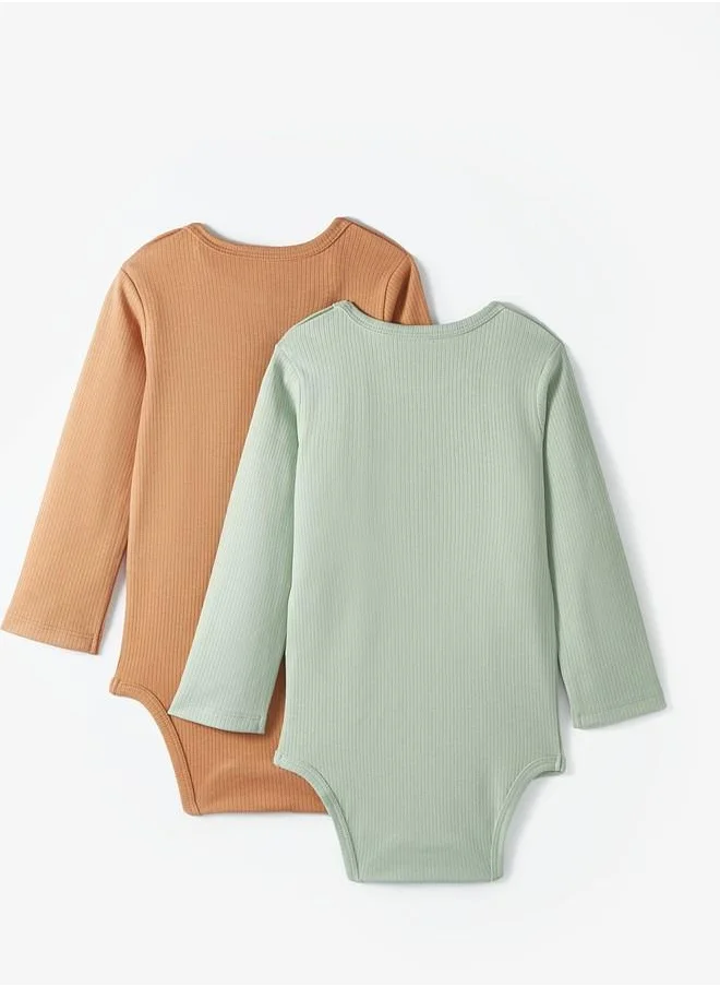 جون June Baby 2-Pack Interlock Bodysuit Light Brown - Green