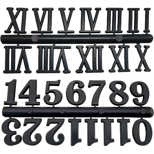 MEETOOT 2 Sets Clock Numerals Kit Including Arabic Number and Roman Number DIY Digital Clock Numbers for Design - Image 2