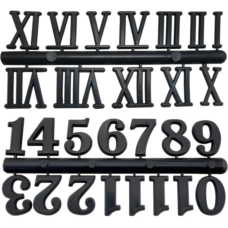 MEETOOT 2 Sets Clock Numerals Kit Including Arabic Number and Roman Number DIY Digital Clock Numbers for Design - Image 1