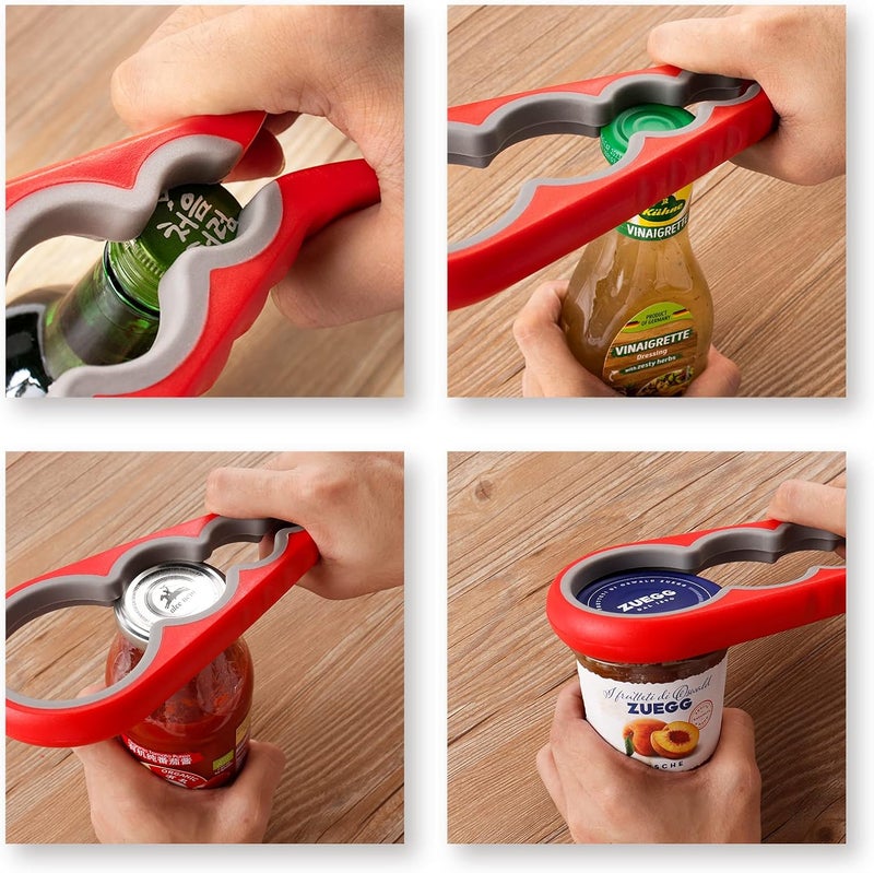 ASTOFLI 5 Pack Jar Opener For Seniors With Arthritis, Easy Twist Lid Opener Jar Opener For Opening Jars With 2 PCS Rubber Jar Gripper, Multi Can Openers Prime For Seniors With Arthritis - Image 4