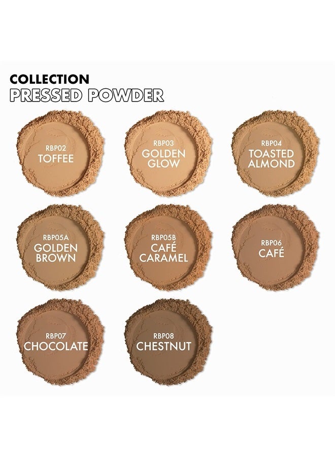 Ruby Kisses No More Blemish Face Powder with Salicylic Acid Korean Makeup Matte Finish Full Coverage Pressed Powder (Golden Glow)