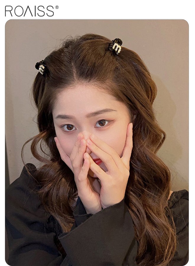 رويس 6 قطع مشابك شعر صغيرة مرصعة بأحجار الراين للنساء، مشابك شعر لامعة بأحرف، مشابك شعر قوية غير قابلة للانزلاق، مناسبة للشعر الكثيف والرفيع، إكسسوارات شعر أنيقة - Image 5