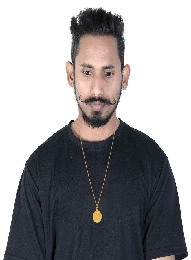 DULCI قلادة دولسي ذهبية اللون، مزينة بنقش شيفا/شيفا، ماهاكال/ماهاكال (महाकाल)، على شكل عملة معدنية من الجهتين، مجوهرات روحانية للرجال والنساء - Image 4