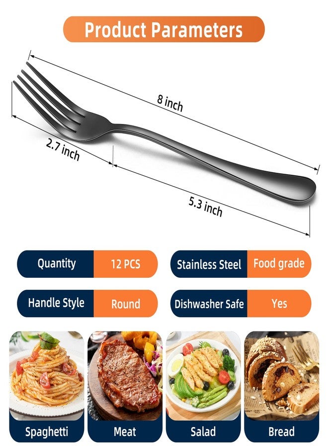 ITITT 12 Piece Black Dinner Forks - Image 5