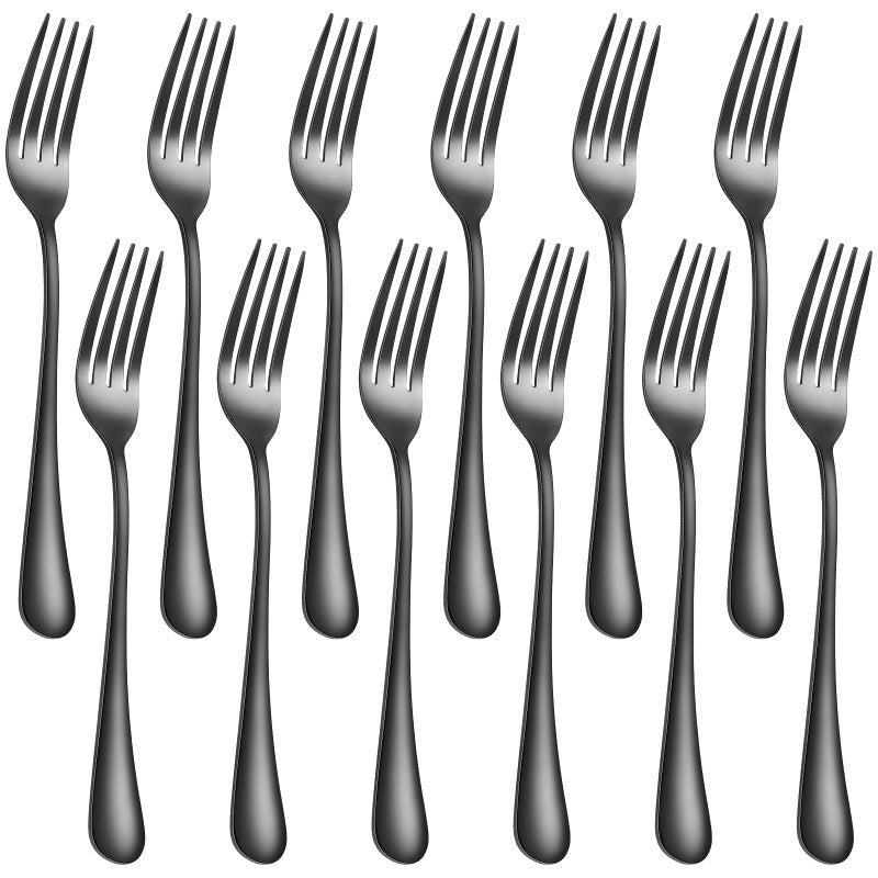 ITITT 12 Piece Black Dinner Forks - Image 1