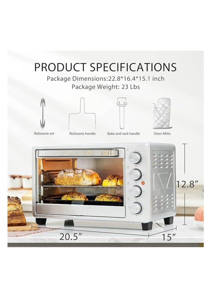 Electric Oven Toaster, 50L, 1700w Convection Rotisserie & Oven Lamp, 4 Knobs Tray, Rack, Handle, 7-Functions control.  - Image 2