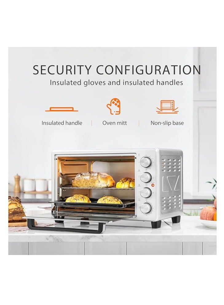 Electric Oven Toaster, 50L, 1700w Convection Rotisserie & Oven Lamp, 4 Knobs Tray, Rack, Handle, 7-Functions control.  - Image 4