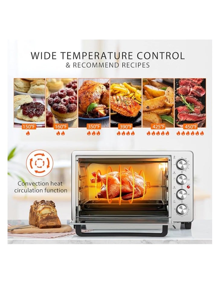 Electric Oven Toaster, 50L, 1700w Convection Rotisserie & Oven Lamp, 4 Knobs Tray, Rack, Handle, 7-Functions control.  - Image 5